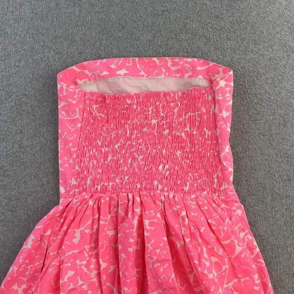 Lilly Pulitzer Dress Womens Extra Small Pink White Strapless Floral Summer Party - Picture 11 of 12